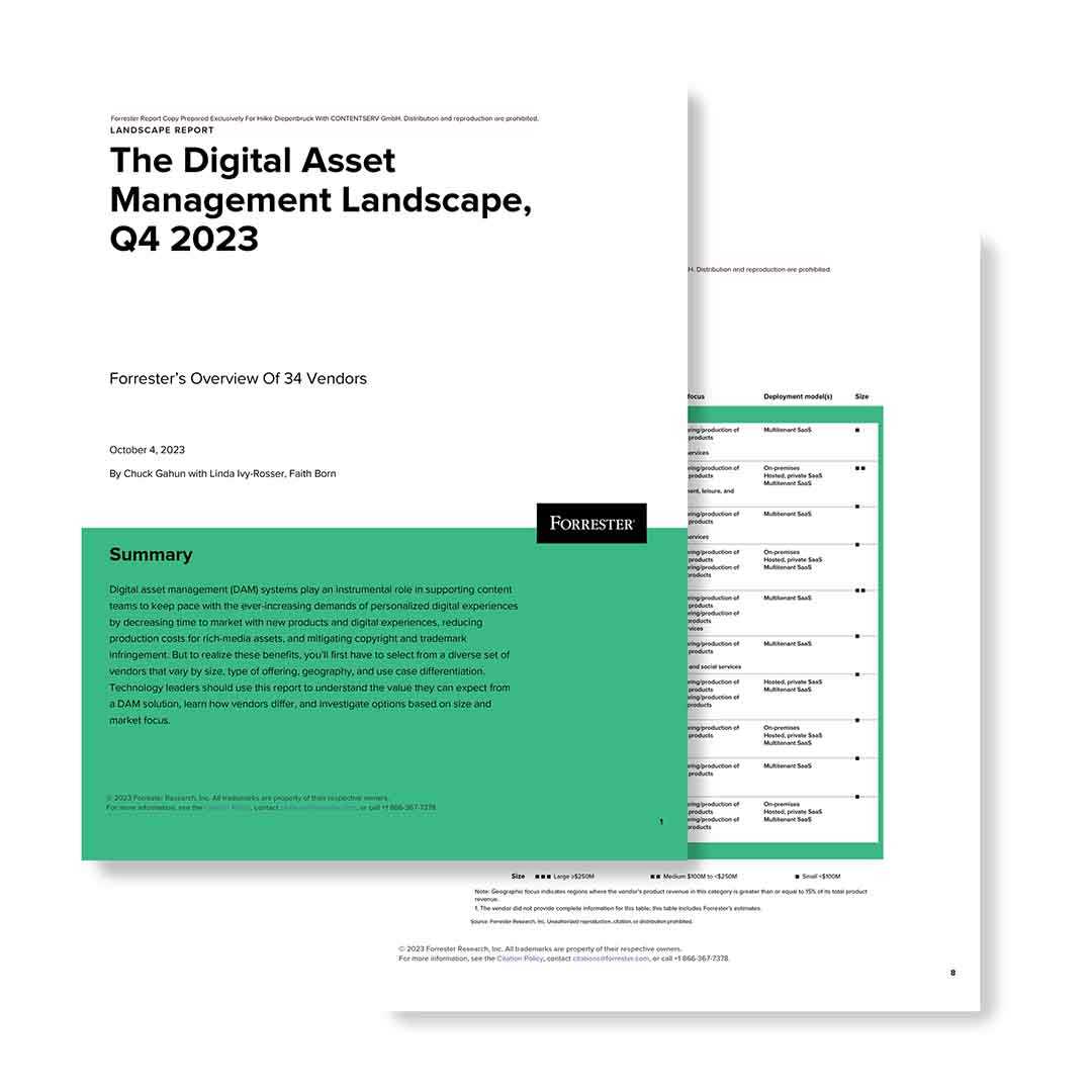 Forrester's Digital Asset Management Landscape, Q4 2023